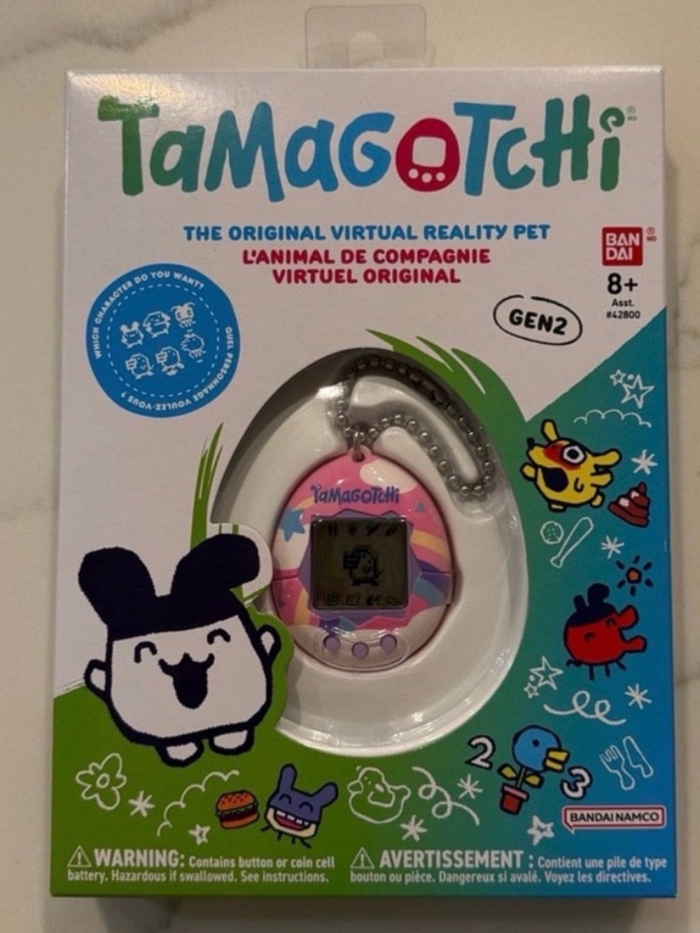 Gen2 Pink Virtual Pet Keychain by Bandai